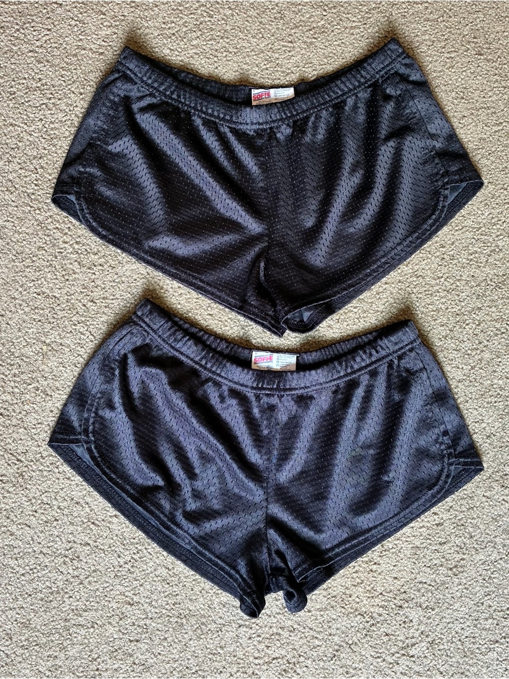 Soffe Black Women’s Athletic Mesh Short Shorts 2 Pair Size Small